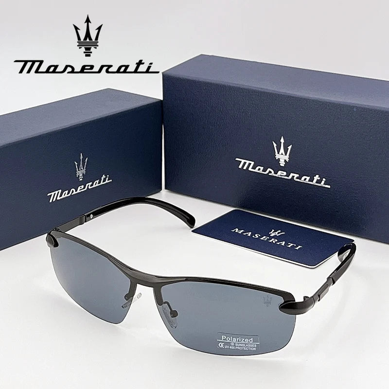 MASERATI UV400 Polarized Sunglasses Lightweight Frameless for Cycling Driving Outdoor Unisex Men Women Daily Sunglasses 20345