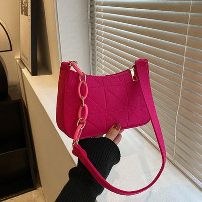 New Women Retro Underarm Bag Fashion Trend Simple Shoulder Bag Casual Crossbody Bag Autumn Winter Casual Light Weigh Purse