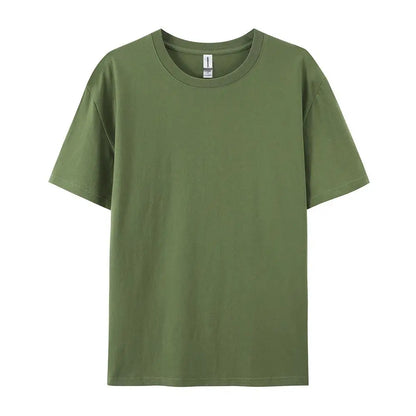100% Cotton Solid Tshirts Men Woman Short Sleeve Fashion Brand Trend Casual Soft Clothing Tees Customized Products Summer Tops