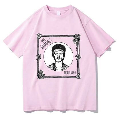2026 New Bruno Mars "The Romantic" Tee Bruno Mars Album T-shirt Unisex Youth and Adult T-shirt  Cotton High Quality Y2K T Shirts