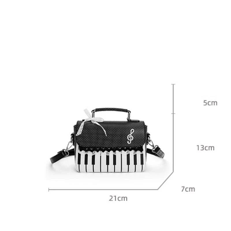 Fashion Polka Dot Ladies Piano Bag New Style Niche Underarm Shoulder Bag Sweet Personality Piano Backpack Women's Bag Square Bag