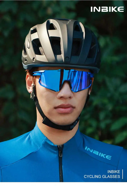 INBIKE Photochromic Cycling Sunglasses Professional Road Bike Riding Glasses for Men Bicycle Windproof Sand Goggles Bike Eyewear