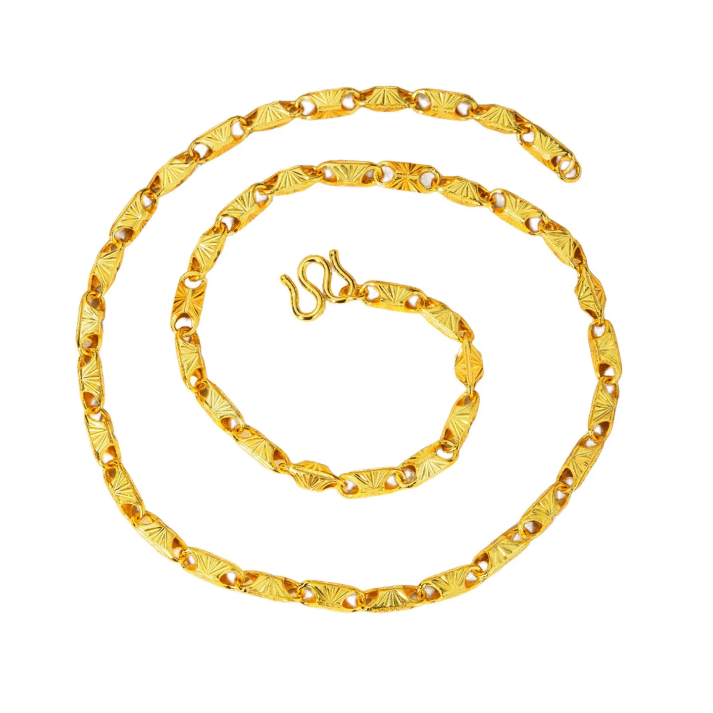 New luxury real gold jewelry 24k certifid square necklace men's elegant simple clavicle chain gifts for boyfriend