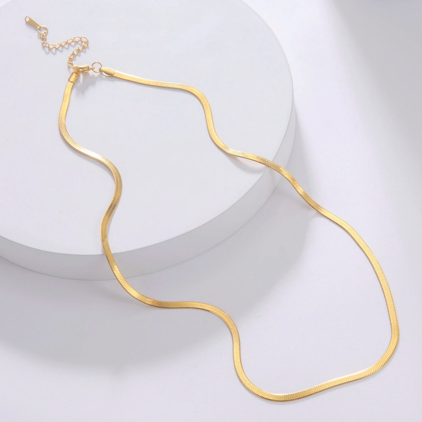 Skyrim Stainless Steel Snake Chain Necklace for Women Men Gold Color Herringbone Choker Neck Chains 2026 Trend Jewelry Gift Hot