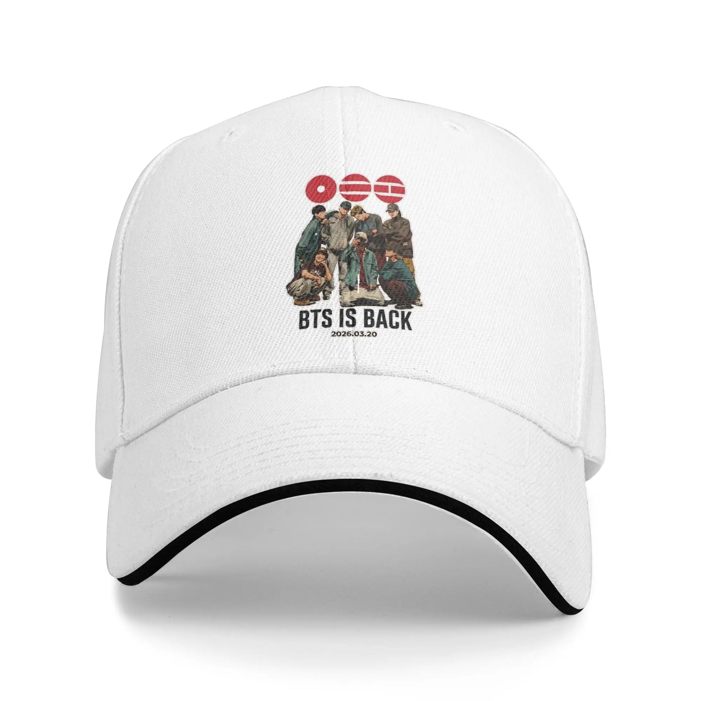 Arirang Album Tour Baseball Cap Retro BT is Back Sandwich Hats Men Women Breathable Sun Hat Running Golf