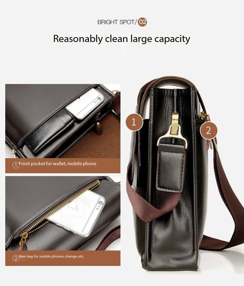 Luxury Kangaroo Brand Leather Messenger Bag Man Handbag Chest Crossbody Bag For Men Business Small Shoulder Bag Summer Male Bag