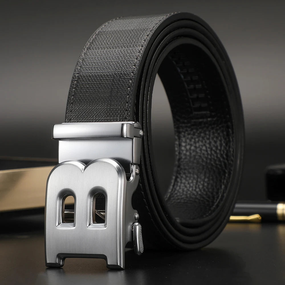 2025 High Quality Men's Belt Designer Genuine Leather Belts Male Metal Automatic Buckle Casual Fashionable Belt for men Jeans