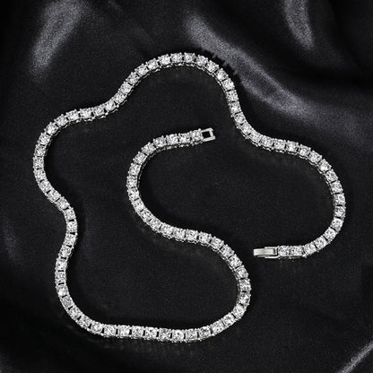 Classical 4MM Tennis Chain Iced Out Bracelet Necklace Men Fashion Hip Hop Jewelry Women 8/16/18/20/24inch Choker Punk Party Gift