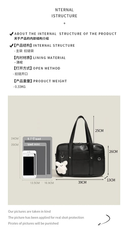 Japanese two-dimensional student JK uniform bag girl PU schoolbag COS wear-resistant waterproof one-shoulder Messenger handbag