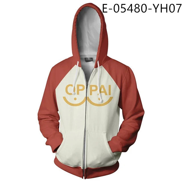 Anime Saitama Oppai 3D Digital Printing Hoodies Men Women Long Sleeve Hoodie Sweatshirt Fashion Harajuku Jacket Cosplay Costume