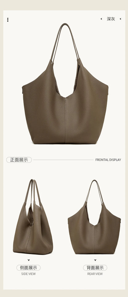 Hifashion Cow Genuine Leather Large Underarm Shoulder Bags For Women 2026 Luxury Designer Shopping Tote Office Ladies Handbags
