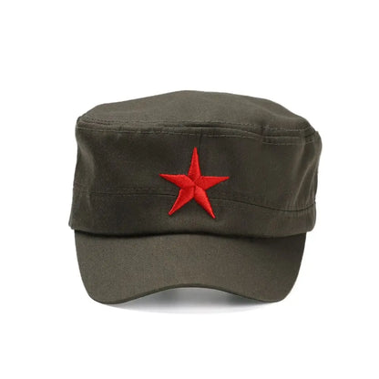 Unisex Cotton Men Cap Spring Summer Beach Outdoor Street Street Cool Church Sunhat Flat Top Hat With Red Star Dropshipping