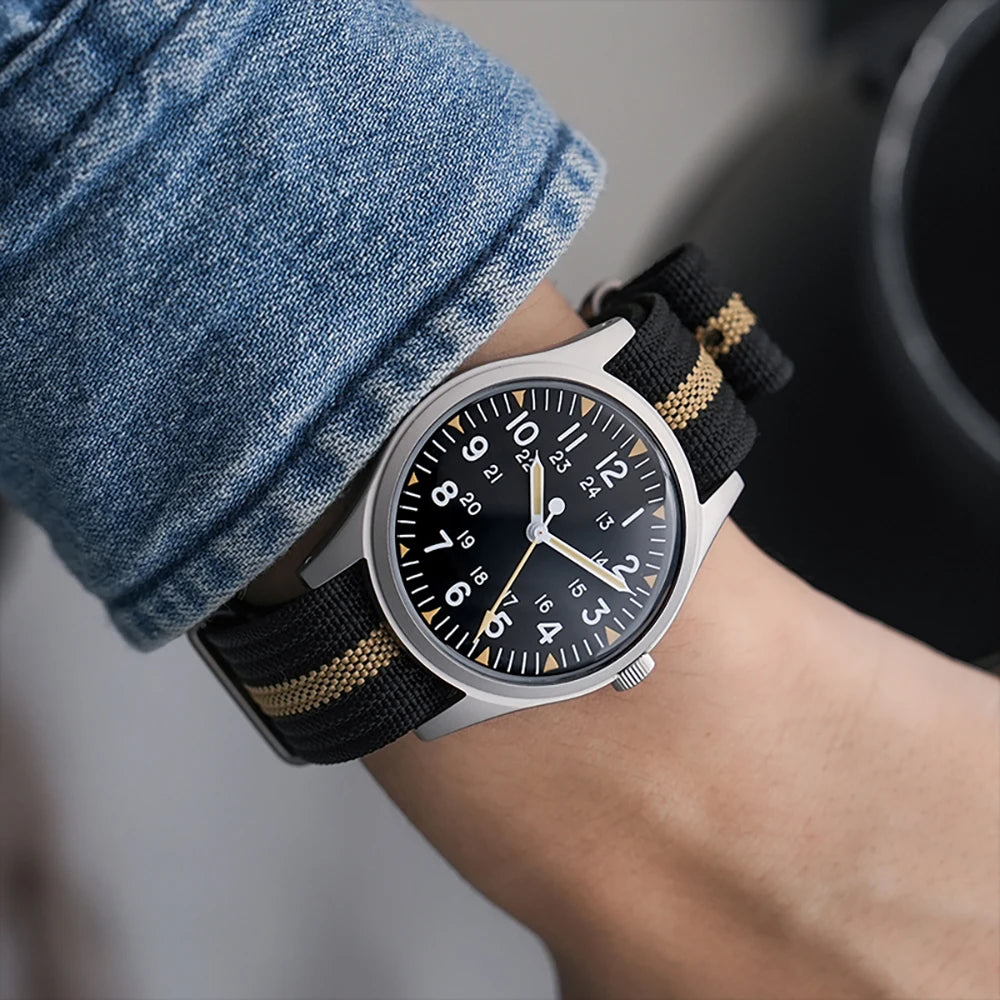 Militado ML07 Quartz Watches VH31/Miyota 2035 Movement Domed Sapphire Crystal Military Watch 100m Waterproof Luminous Mens Watch
