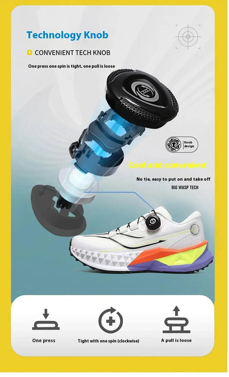2025 New Soft Soled Outdoor Casual Sports Shoes With Rotating Buckle Carbon Plate And Popcorn Outsole, Men'S Running Shoes 35-44
