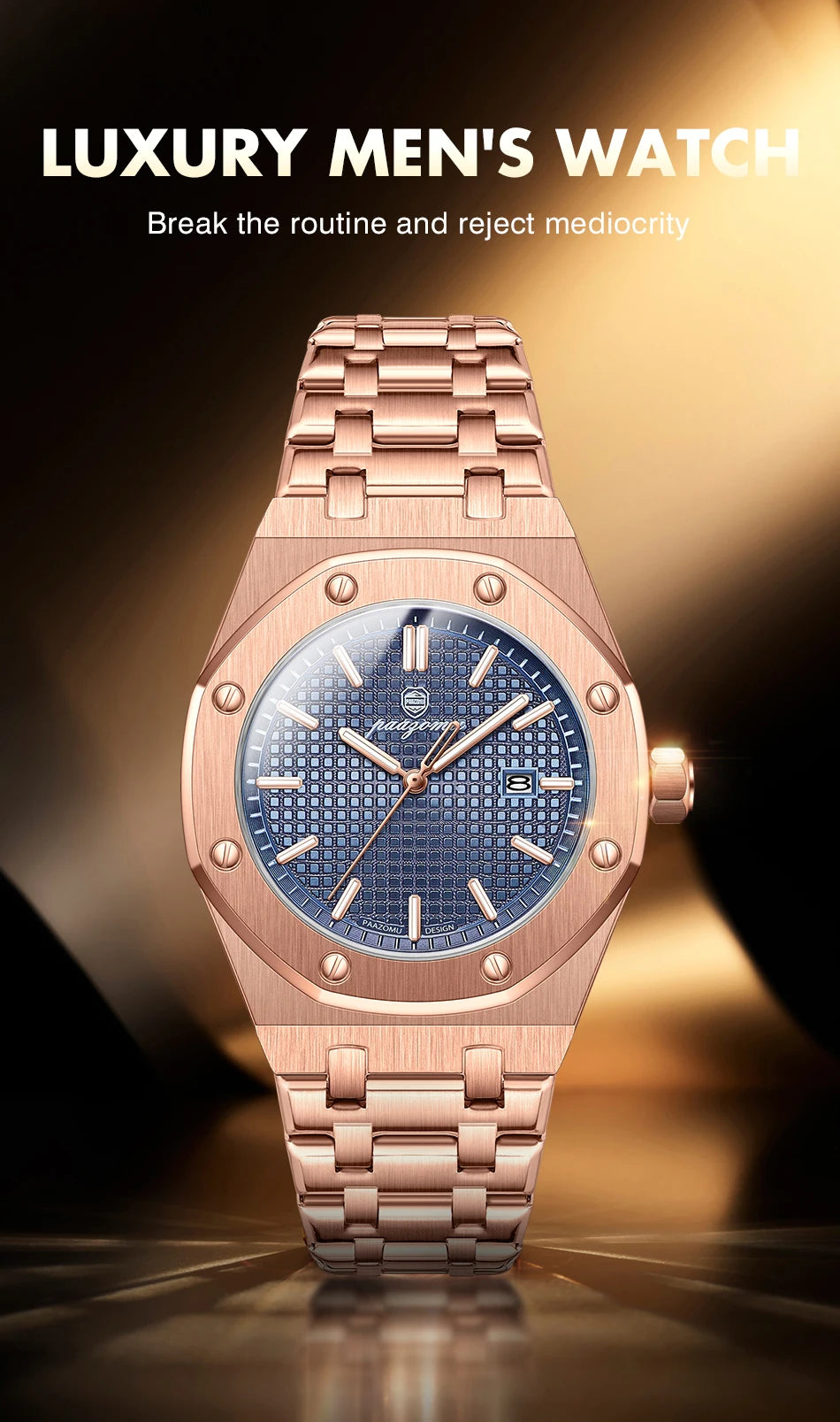 PAAZOMU Original Luxury Men's Watches Date Chronograph Stainless Steel Quartz Watch Waterproof Luminous Fashion Man Wristwatch