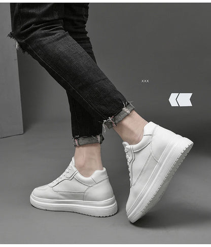 High Quality Men Sneakers Elevator Shoes for Men Fashion Casual Shoes Comfortable Leather Sports Shoes height increase 6/8/10cm