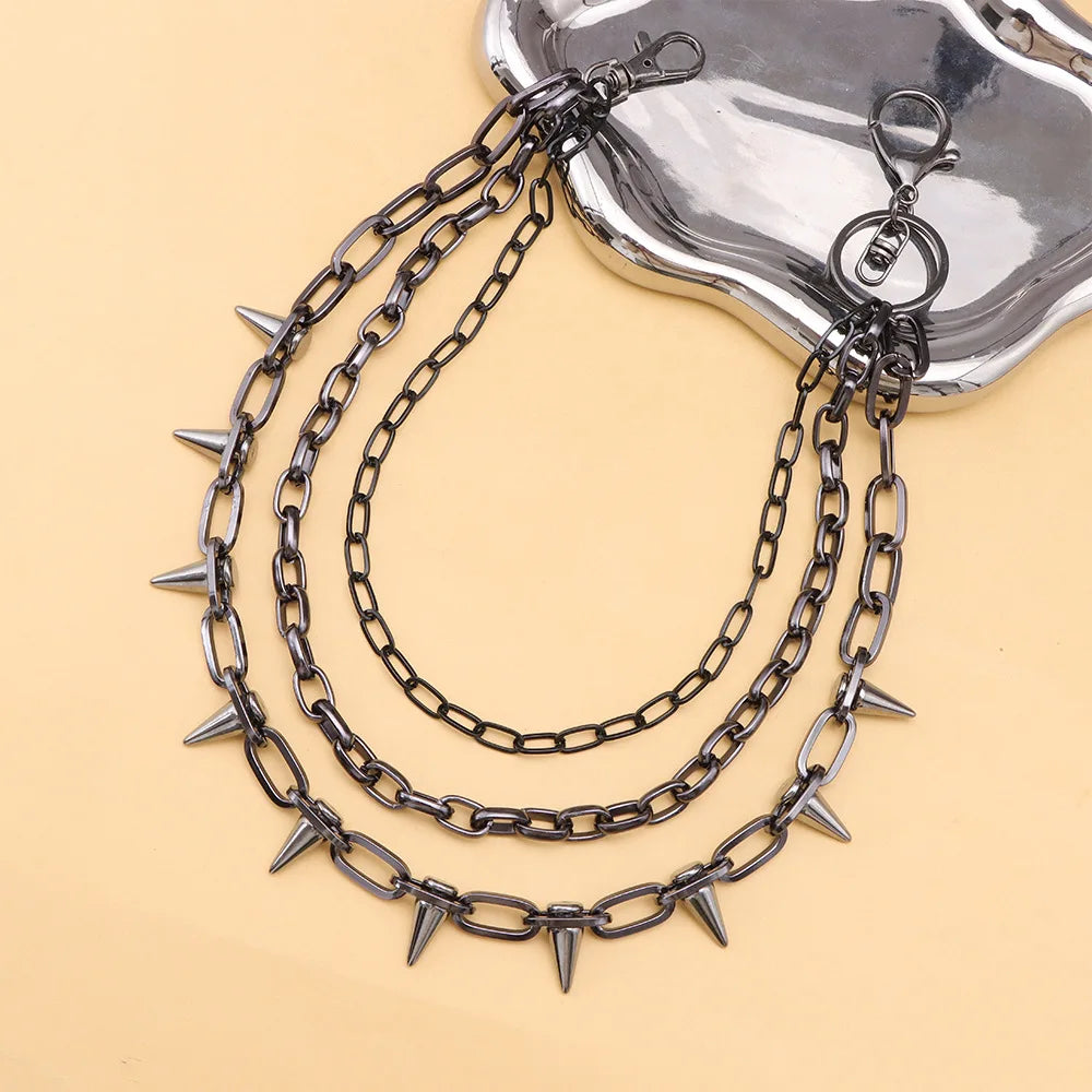 Hip Hop Punk Rock Metal Pants Waist Chain Men Women Key Chain Trousers Chain Wallet Keychain Jeans Unisex Hip-hop Jewelry Gift