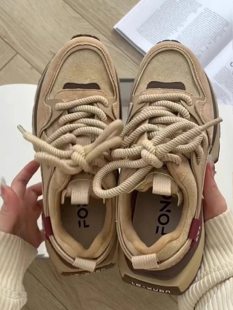 2025 original shoe replicas Retro luxury Sneakers For Women Design Cow suede High Street Girl's sneakers ladies tennis