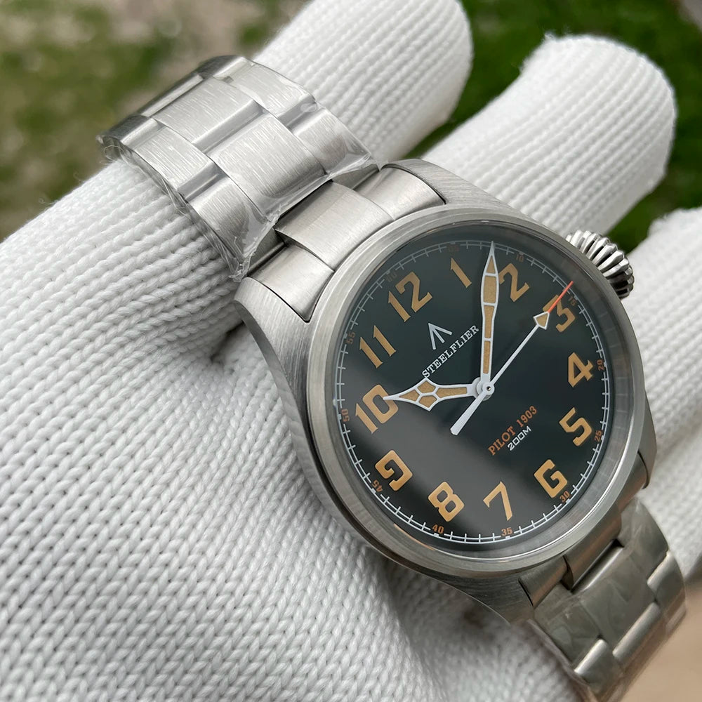 STEELFLIER Official SF740V New Quartz Wristwatch Super C3 Luminous 200M Waterproof VH31 Mute Movement Man Fashion Business Watch