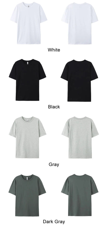 100% Cotton Solid Tshirts Men Woman Short Sleeve Fashion Brand Trend Casual Soft Clothing Tees Customized Products Summer Tops