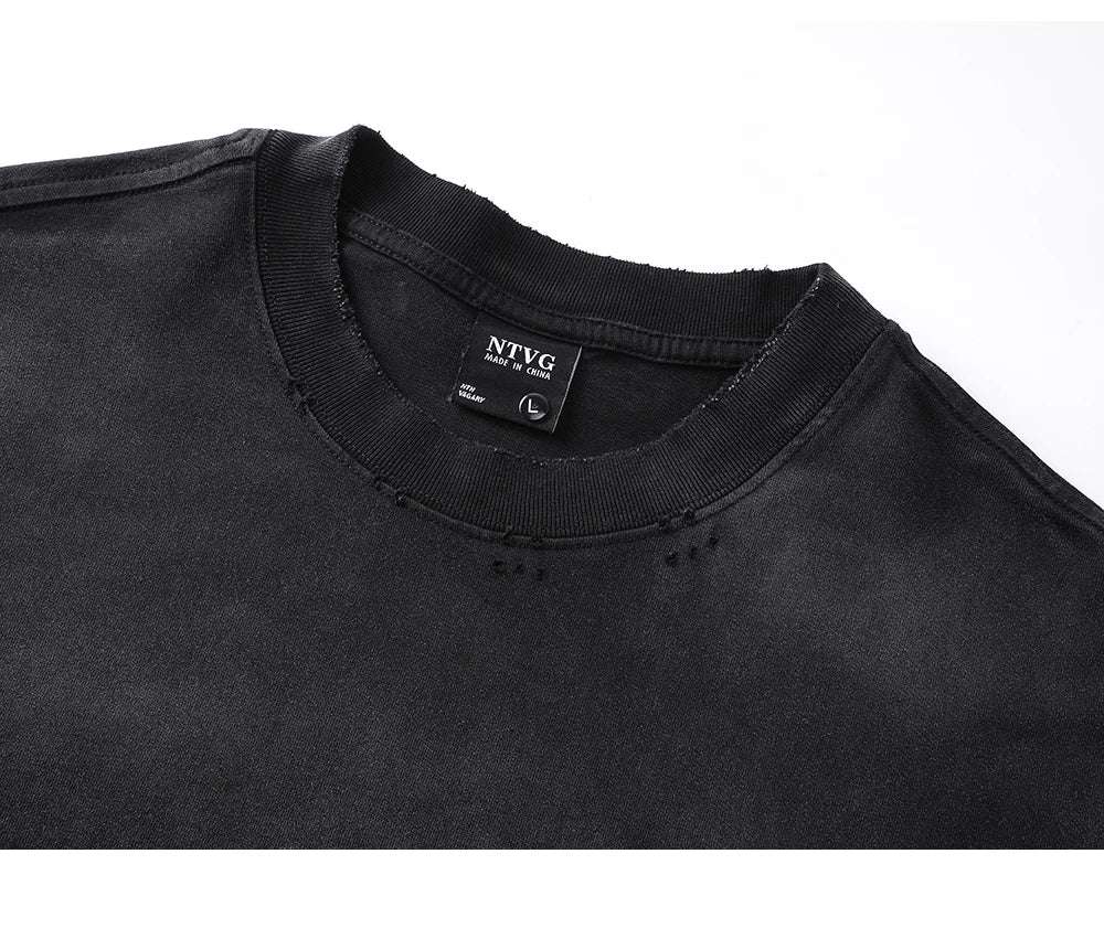 Retro Washed Oversized T-shirt Men Clothing Hip Hop Y2k T Shirts High Quality Short Sleeve Letter Printed Tees 2026 New In Tops