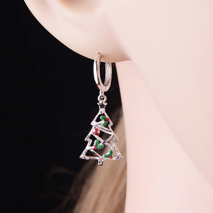 Women Pure Silver Series 925 Sterling Silver Ear Needle Geometric/Butterfly Flowers Pendant hoop Earrings Crystal Zircon Jewelry