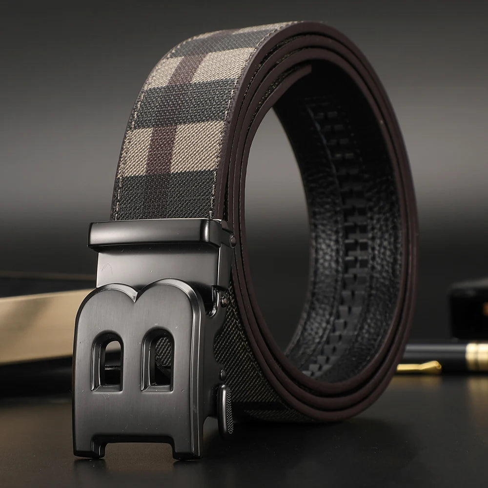 2025 High Quality Men's Belt Designer Genuine Leather Belts Male Metal Automatic Buckle Casual Fashionable Belt for men Jeans