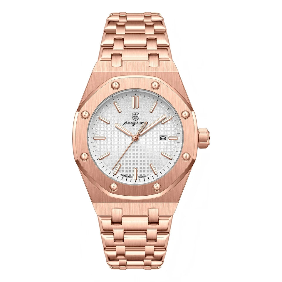PAAZOMU Original Luxury Men's Watches Date Chronograph Stainless Steel Quartz Watch Waterproof Luminous Fashion Man Wristwatch