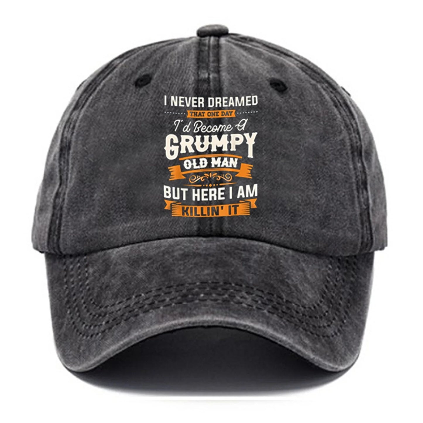 Print Washed Cotton Baseball Cap for Men Women Vintage Casual Peaked Caps Outdoor Running Sun Hat Adjustable Soft Top