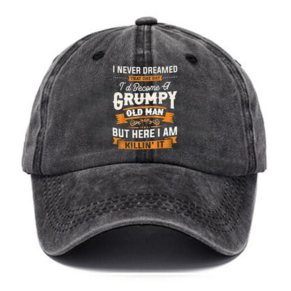 Print Washed Cotton Baseball Cap for Men Women Vintage Casual Peaked Caps Outdoor Running Sun Hat Adjustable Soft Top