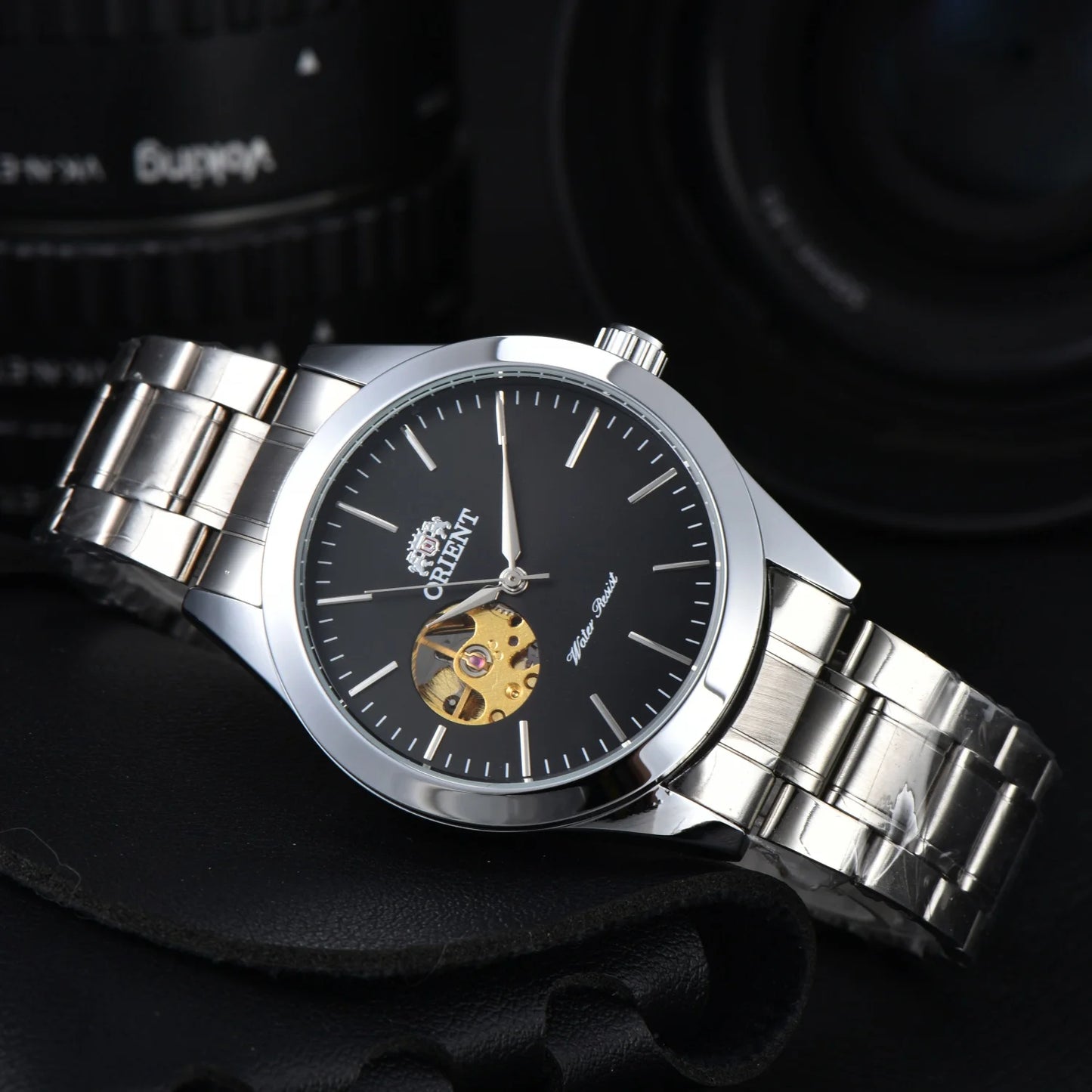 Orient Watch Refurbished Japanese Fully Automatic Mechanical Watch Hollowed Out Business Men's Watch Stainless Steel Strip