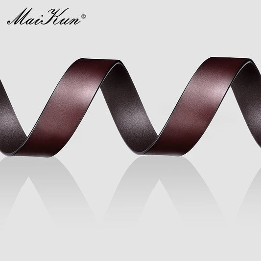 Maikun Genuine Leather Men's Belt Large Size Casual Belt   Alloy Pin Buckle Business Suit Belt Father's Day Present Gift