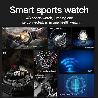 Q668 Smartwatch Android 10.0 Smart Watch With 1.95 inch Amoled HD Screen inset 4g/5g Sim Card GPS WIFI IP68 Waterproof 512GB