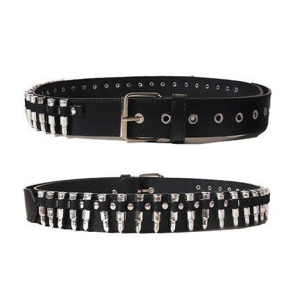 Black Belt for Women and Men, Unisex Personality Five-Pointed Star Studded Buckle Jeans Belt for Men Business style High Quality