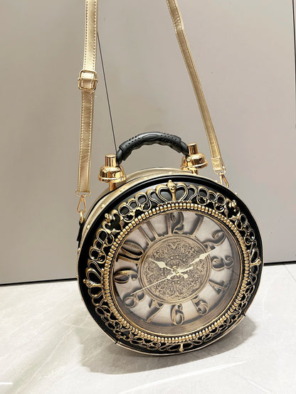 Luxury Designer Purses and Handbags Shoulder Bags funny clock-shaped bag funny Women's round bag pu leather Woman's bag