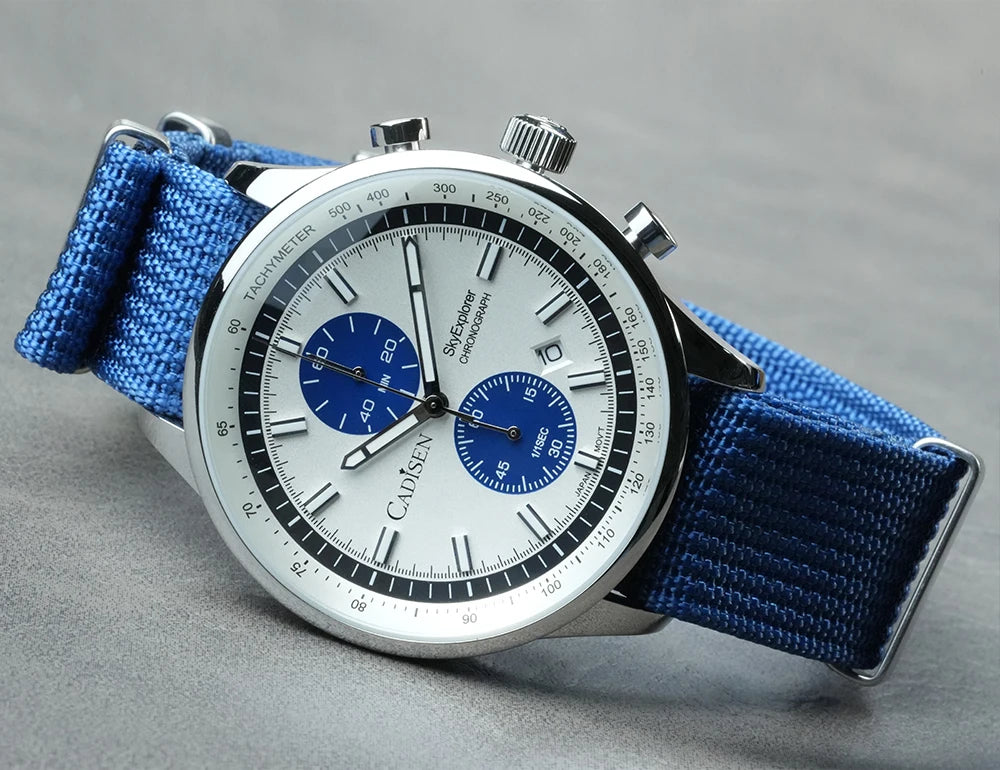 CADISEN New Mens Watches Luxury Quartz Watch For Man Chronograph Japan MIYOTA 0S11 Men Gift Luminous Waterproof Canvas Wristwatc