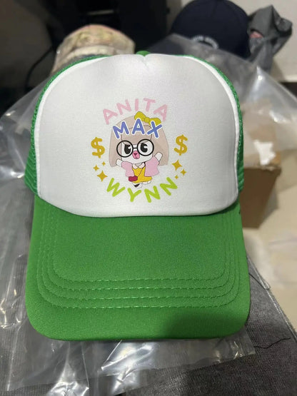 Trendy Anita Max Wynn Foam Trucker Hat Cute Mesh Snapback Caps Boy Girl Sun Beach Baseball Cap Female Summer Breathable Visor