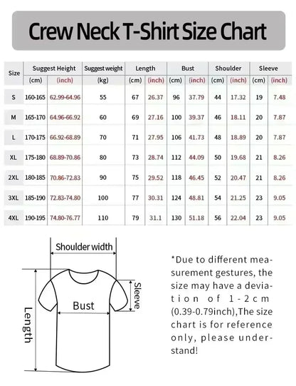 Summer Men's Nostalgic Retro DVD Video Letter Printed Round Neck T-shirt Neutral 100% Cotton Soft Breathable Short Sleeve