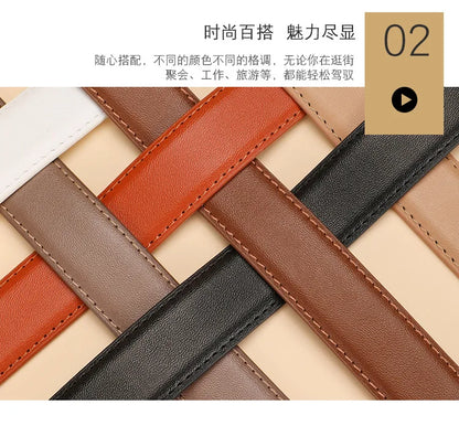 Genuine leather cowhide belt for women; versatile decorative waist belt with a sense of design; fashionable denim belt for ladie