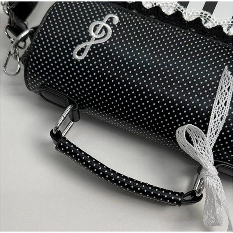 Fashion Polka Dot Ladies Piano Bag New Style Niche Underarm Shoulder Bag Sweet Personality Piano Backpack Women's Bag Square Bag