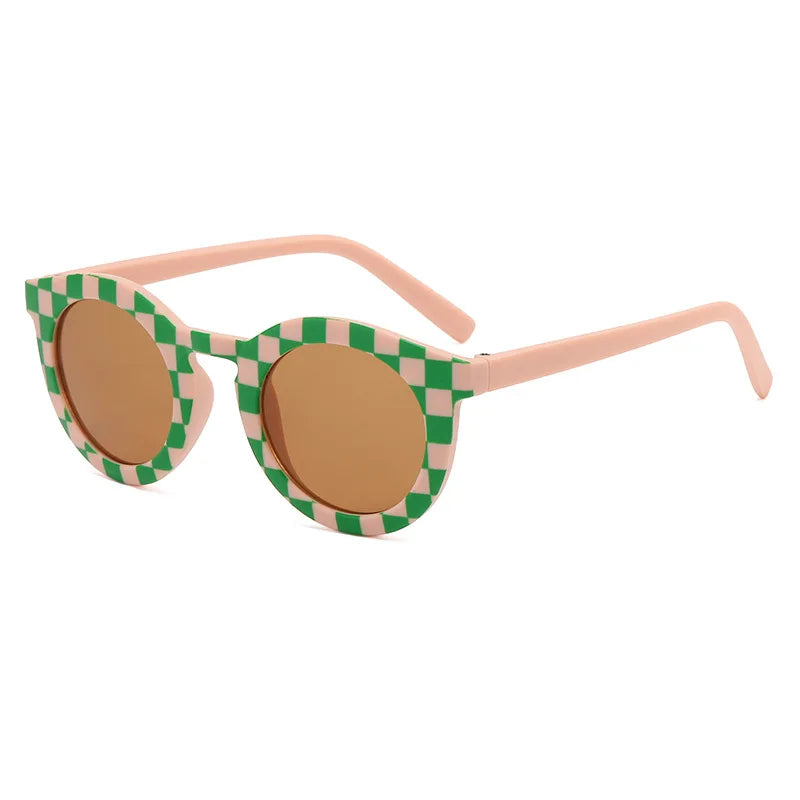 New Fashion Children Glasses Vintage Round Outdoor Sun Protection Sunglasses Baby Girls Acrylic UV400 Sunglasses Kids Eyeglasses