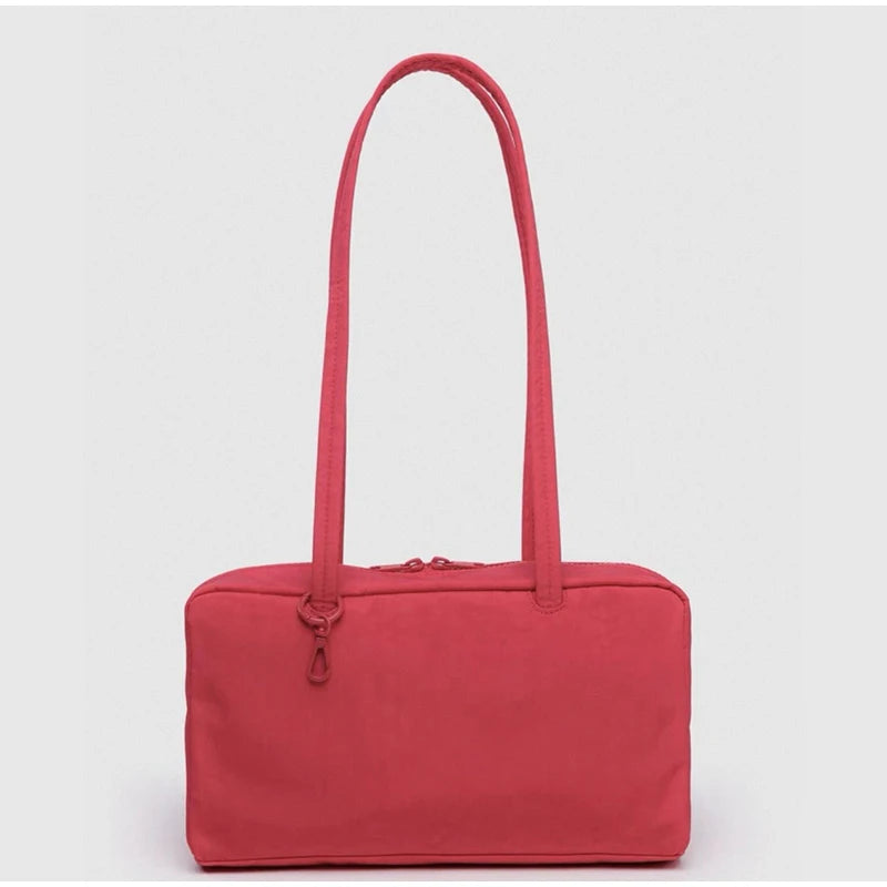 Simple Large-capacity Square Shoulder Bag Fashion Plaid Nylon Handbag Durable Canvas Material Travel Bag Daily Use Storage Bag
