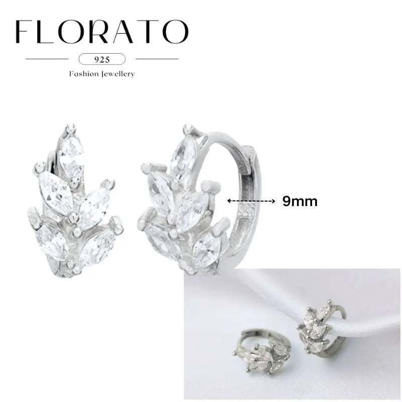 Women Pure Silver Series 925 Sterling Silver Ear Needle Geometric/Butterfly Flowers Pendant hoop Earrings Crystal Zircon Jewelry