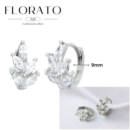 Women Pure Silver Series 925 Sterling Silver Ear Needle Geometric/Butterfly Flowers Pendant hoop Earrings Crystal Zircon Jewelry