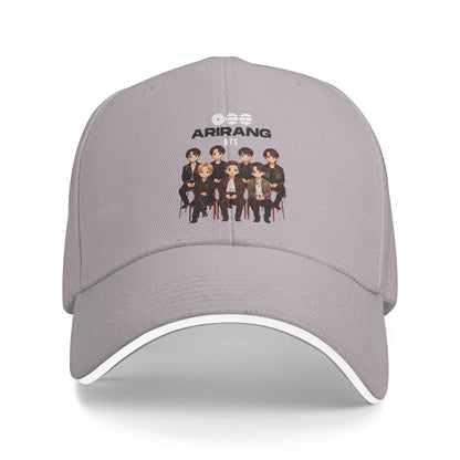 Arirang Album Tour Baseball Cap Retro BT is Back Sandwich Hats Men Women Breathable Sun Hat Running Golf