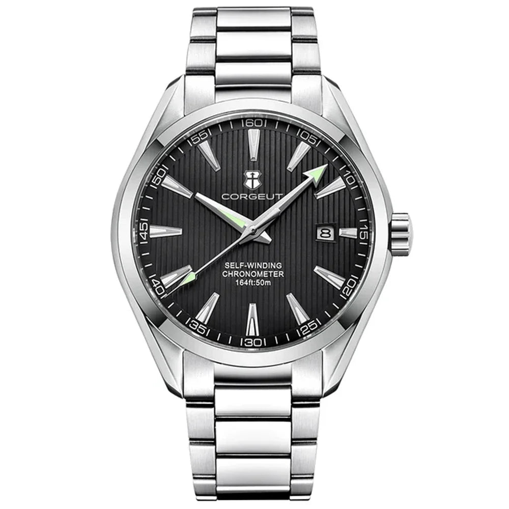 Corgeut 41mm Luxury NH35 Movt Man Sport Clock Automatic Relogio Masculino Mechanical Wristwatch Sapphire Steel Band Men's Watch