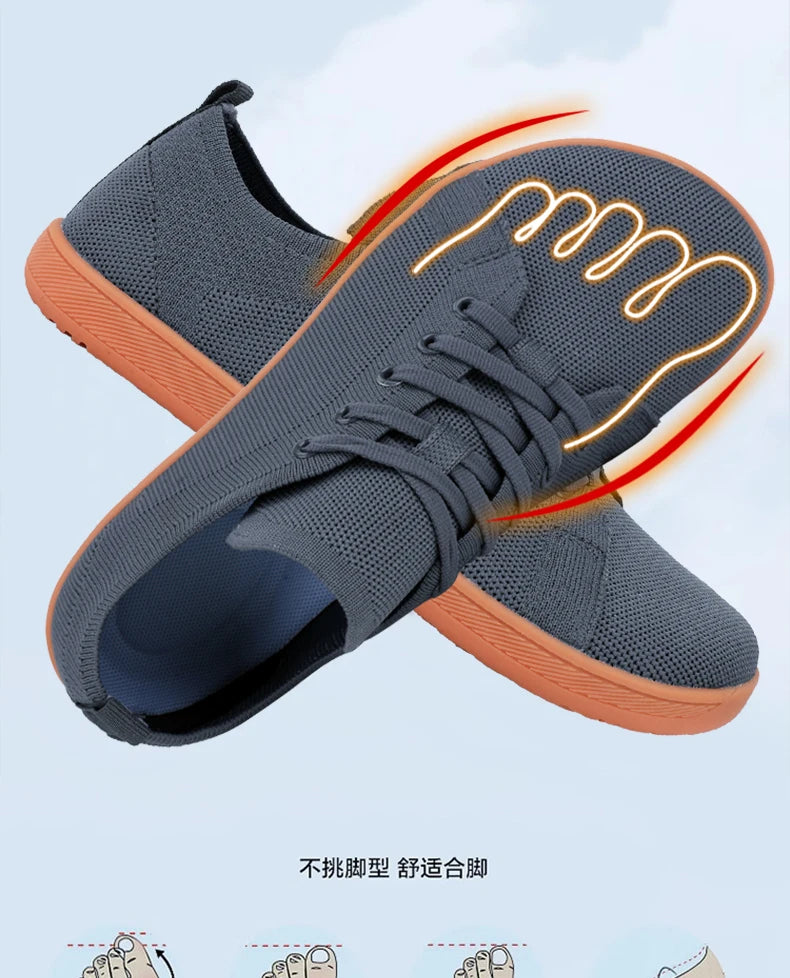 Wide Toe Barefoot Shoes Mens Womens Minimalist Walking Sneakers Shoes | Zero Drop Sole | Breathable Mesh