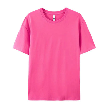 100% Cotton Solid Tshirts Men Woman Short Sleeve Fashion Brand Trend Casual Soft Clothing Tees Customized Products Summer Tops