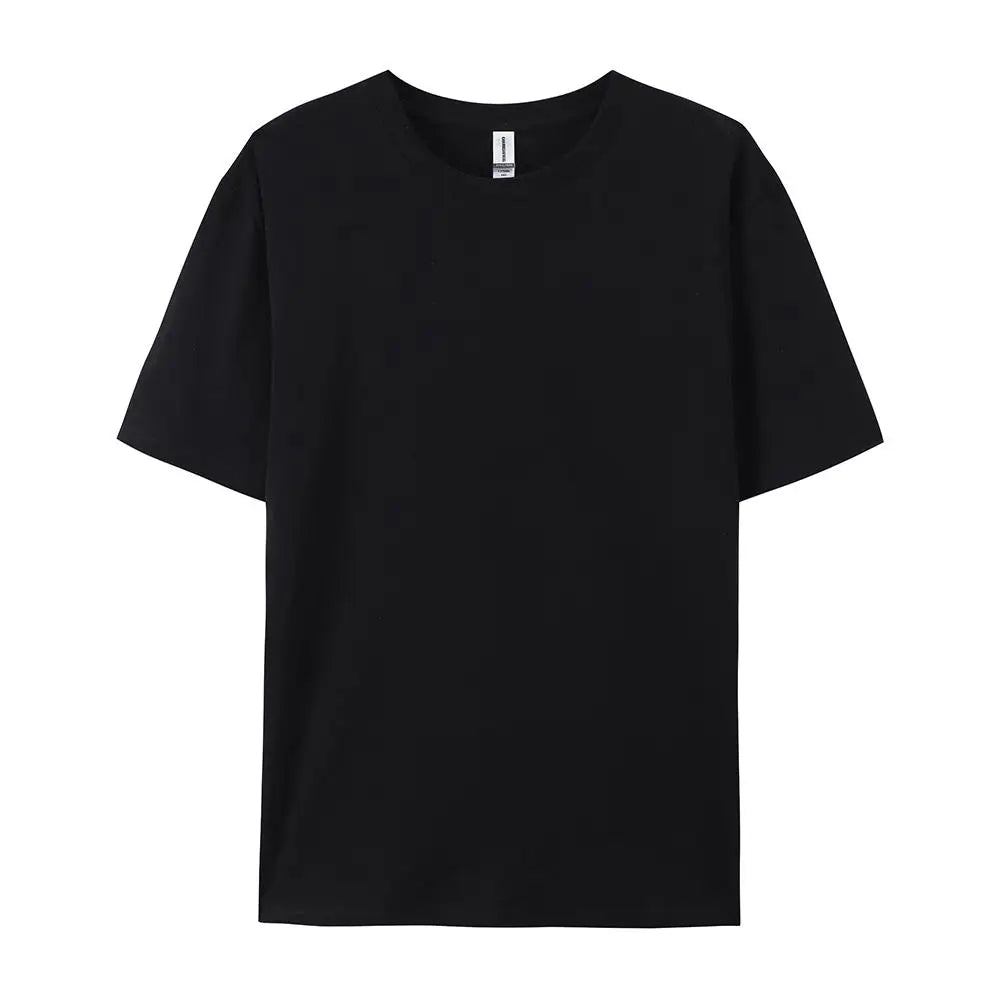 100% Cotton Solid Tshirts Men Woman Short Sleeve Fashion Brand Trend Casual Soft Clothing Tees Customized Products Summer Tops