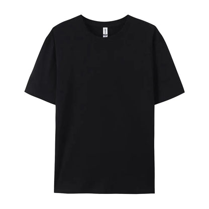 100% Cotton Solid Tshirts Men Woman Short Sleeve Fashion Brand Trend Casual Soft Clothing Tees Customized Products Summer Tops